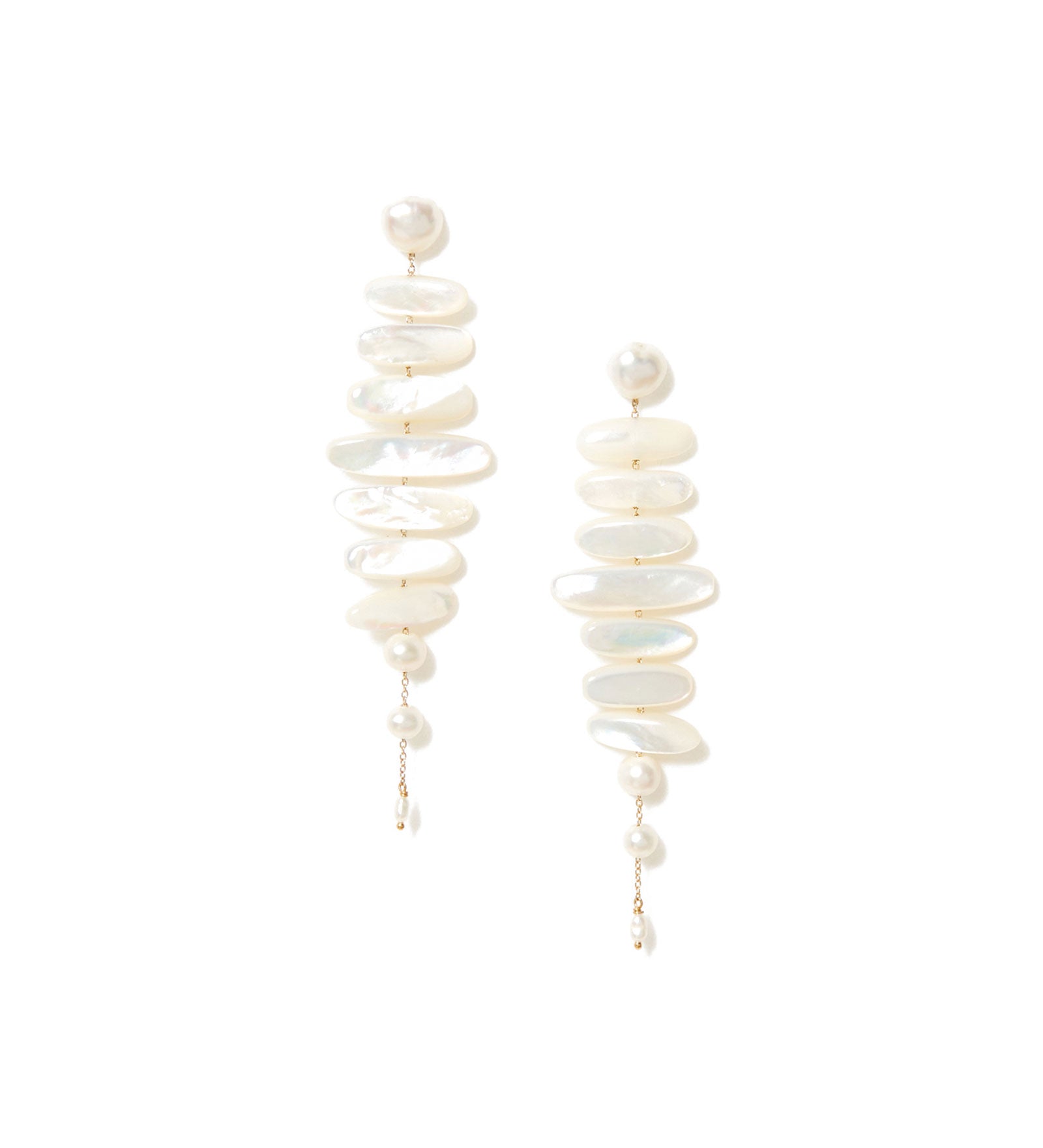 Mizumi Earrings 18k Gold Vermeil, White Pearl