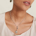 Josephine Coin Necklace Sterling Silver, White Pearl