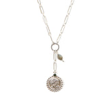 Josephine Coin Necklace Sterling Silver, White Pearl