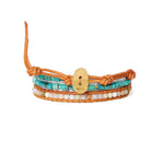 Rahel Triple Wrap Bracelet 18k Gold Vermeil, Turquoise