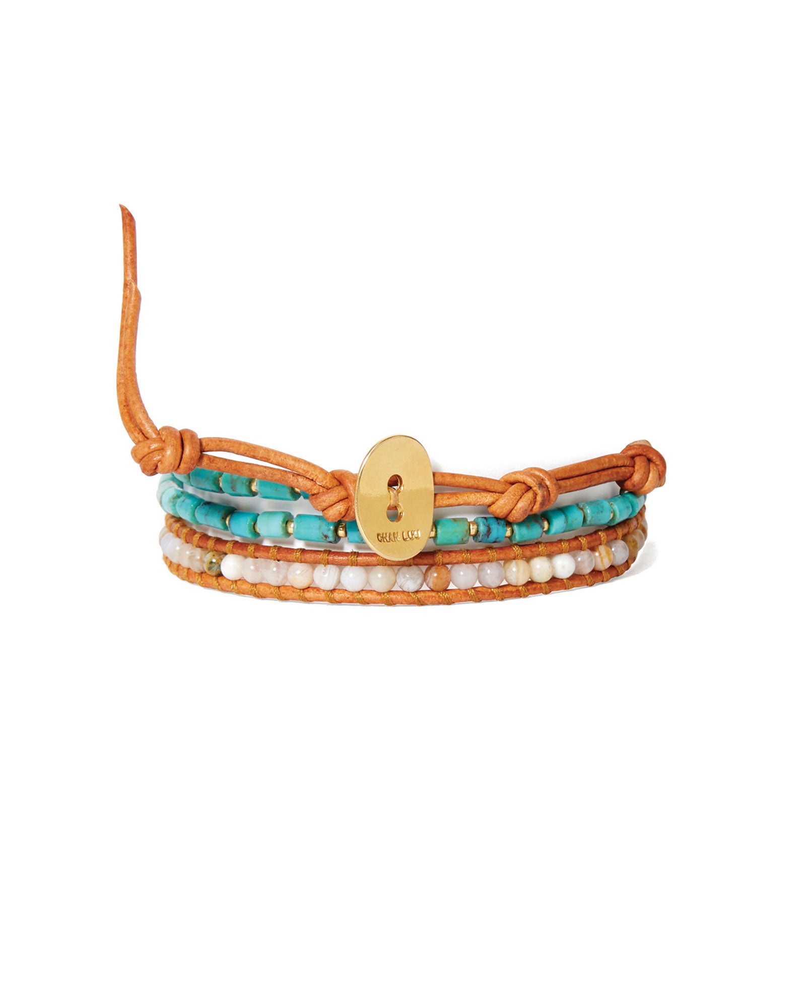 Rahel Triple Wrap Bracelet 18k Gold Vermeil, Turquoise