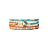 Rahel Triple Wrap Bracelet 18k Gold Vermeil, Turquoise