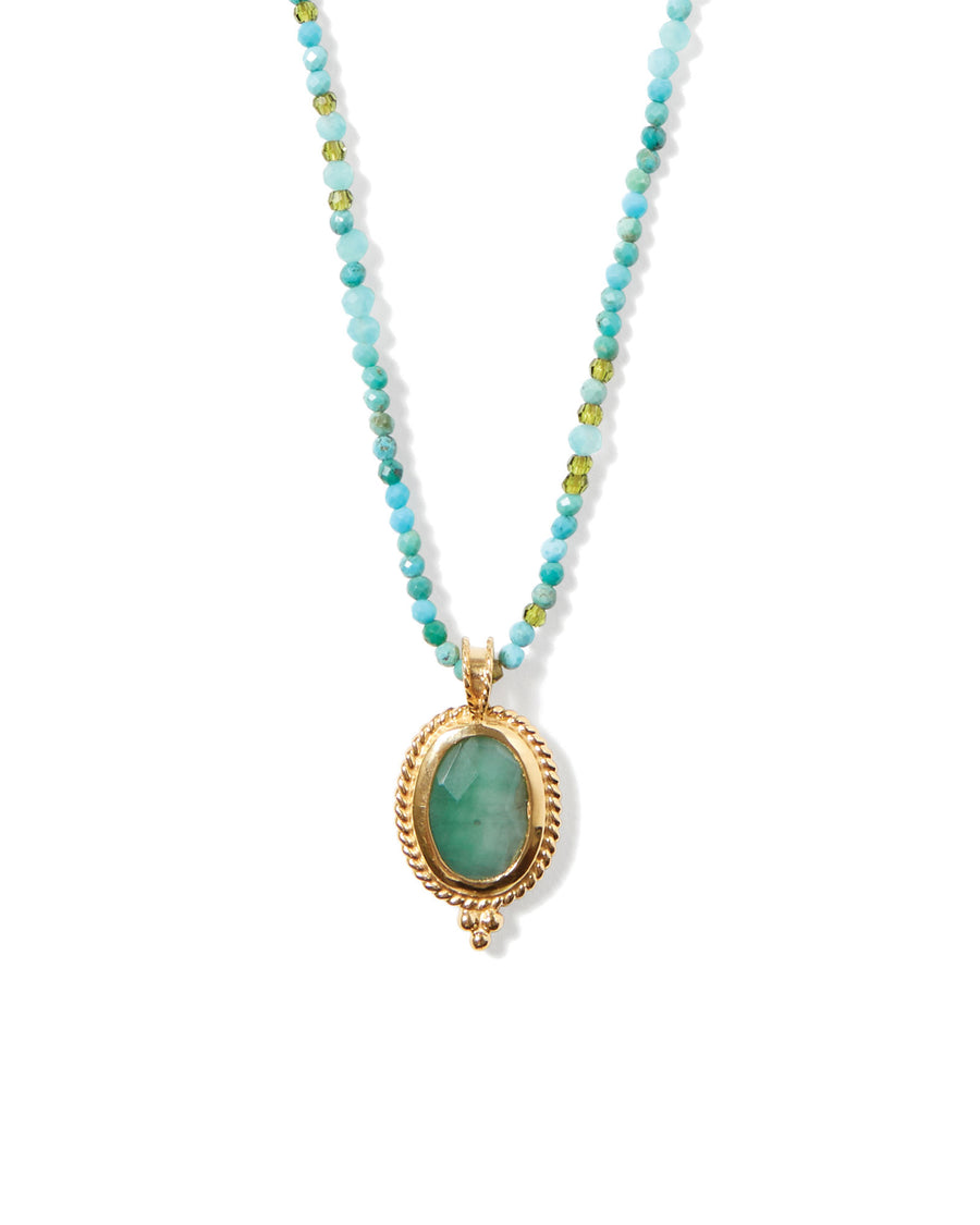 Oval Emerald Drop Necklace 18k Gold Vermeil, Emerald