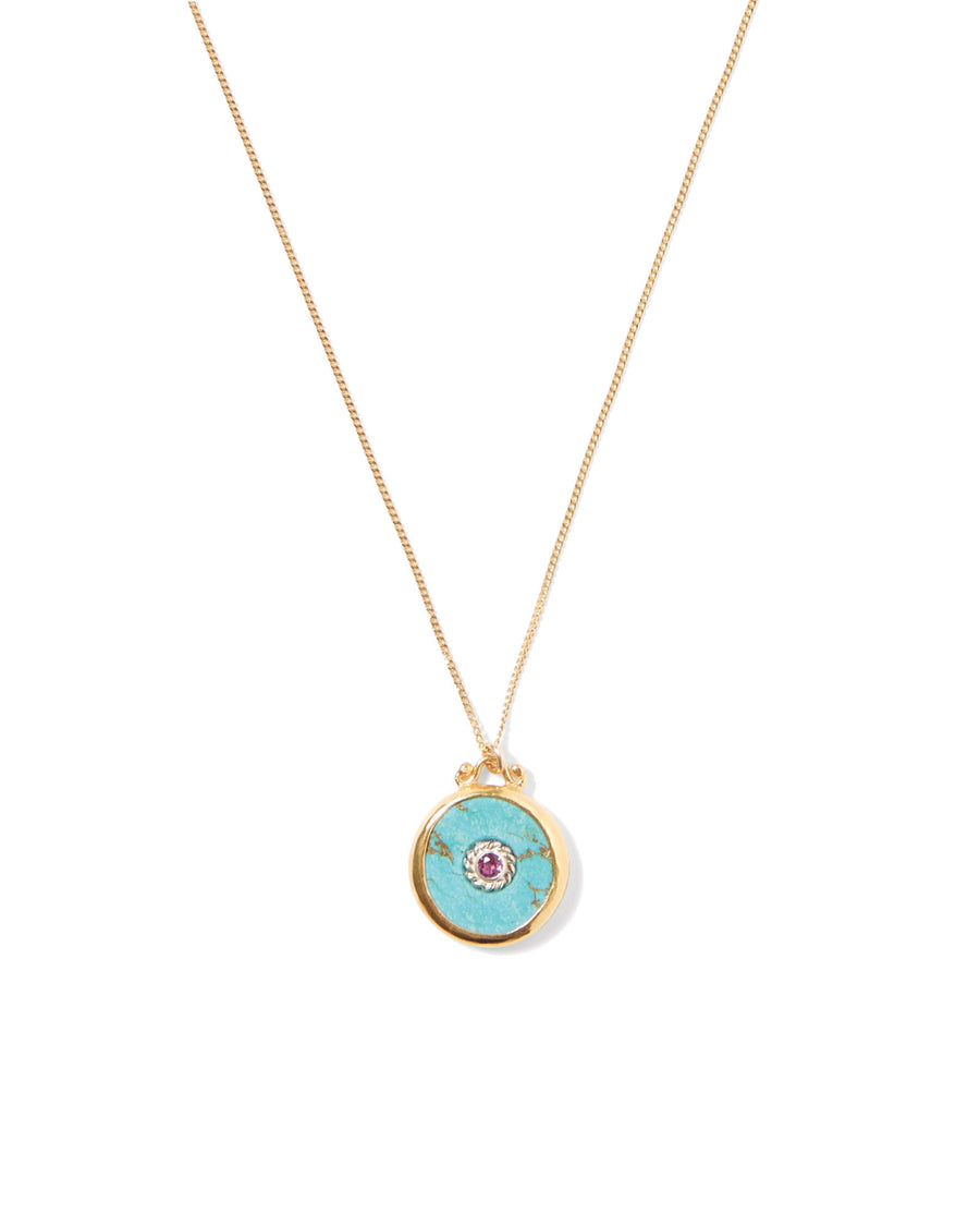 Chan Luu-Victoria Necklace-Necklaces-18k Gold Vermeil, Turquoise-Blue Ruby Jewellery-Vancouver Canada