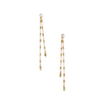 Moonstone Tube Link 2 Drop Studs 18k Gold Vermeil, Moonstone