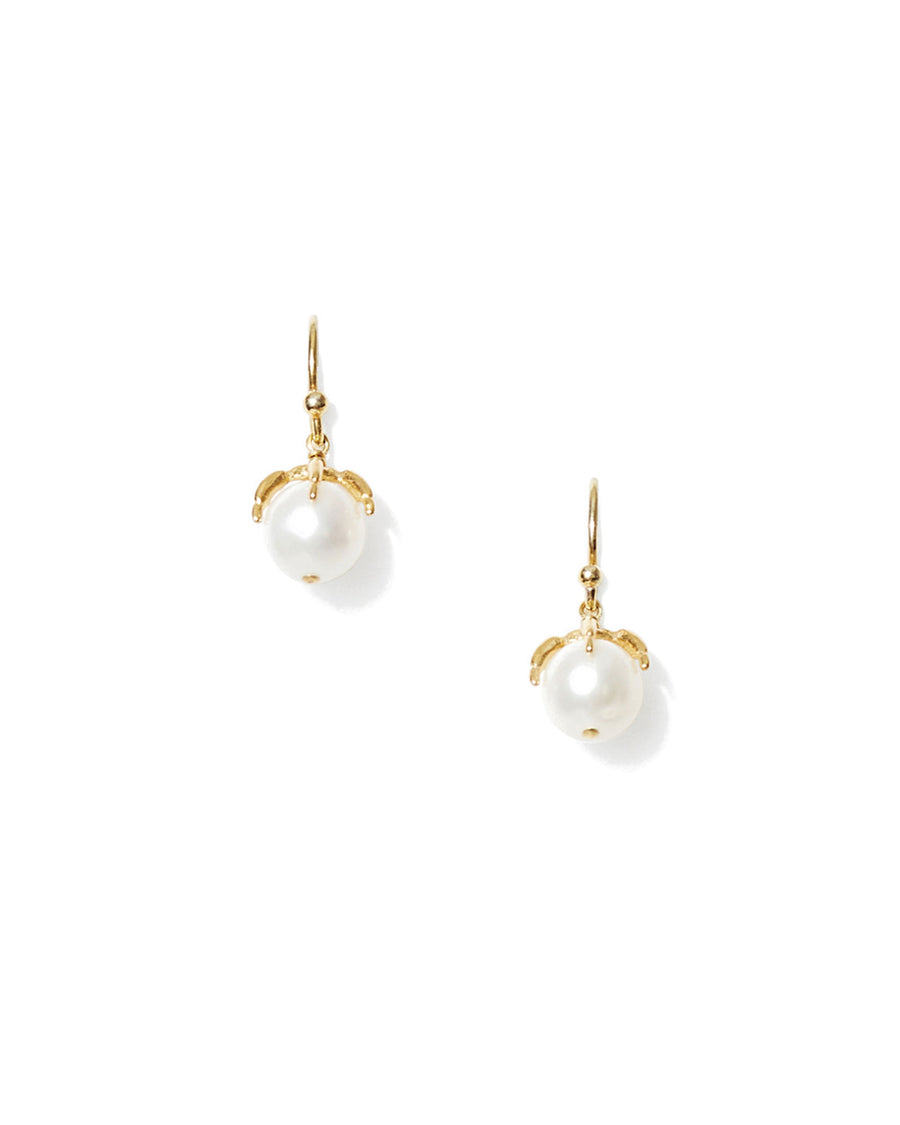 Claw Pearl Drop Hooks 18k Gold Vermeil, White Pearl