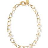 Link Claw Akoya Necklace 18k Gold Plated, White Pearl