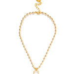 Andie Ball Chain Necklace 18k Gold Plated, Crystal