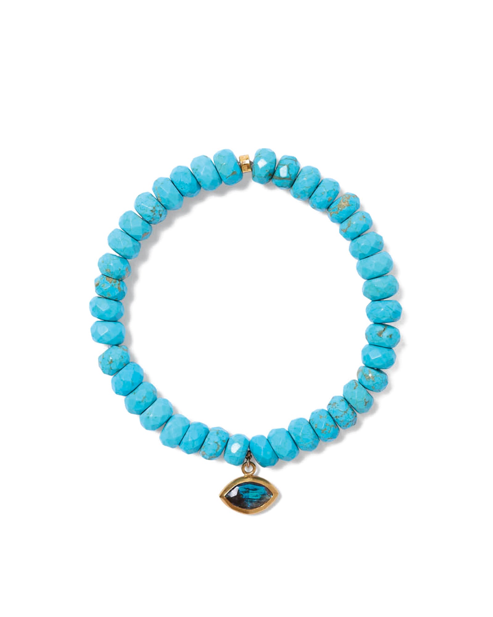 Evil Eye Charm Bracelet 18k Gold Vermeil, Turquoise