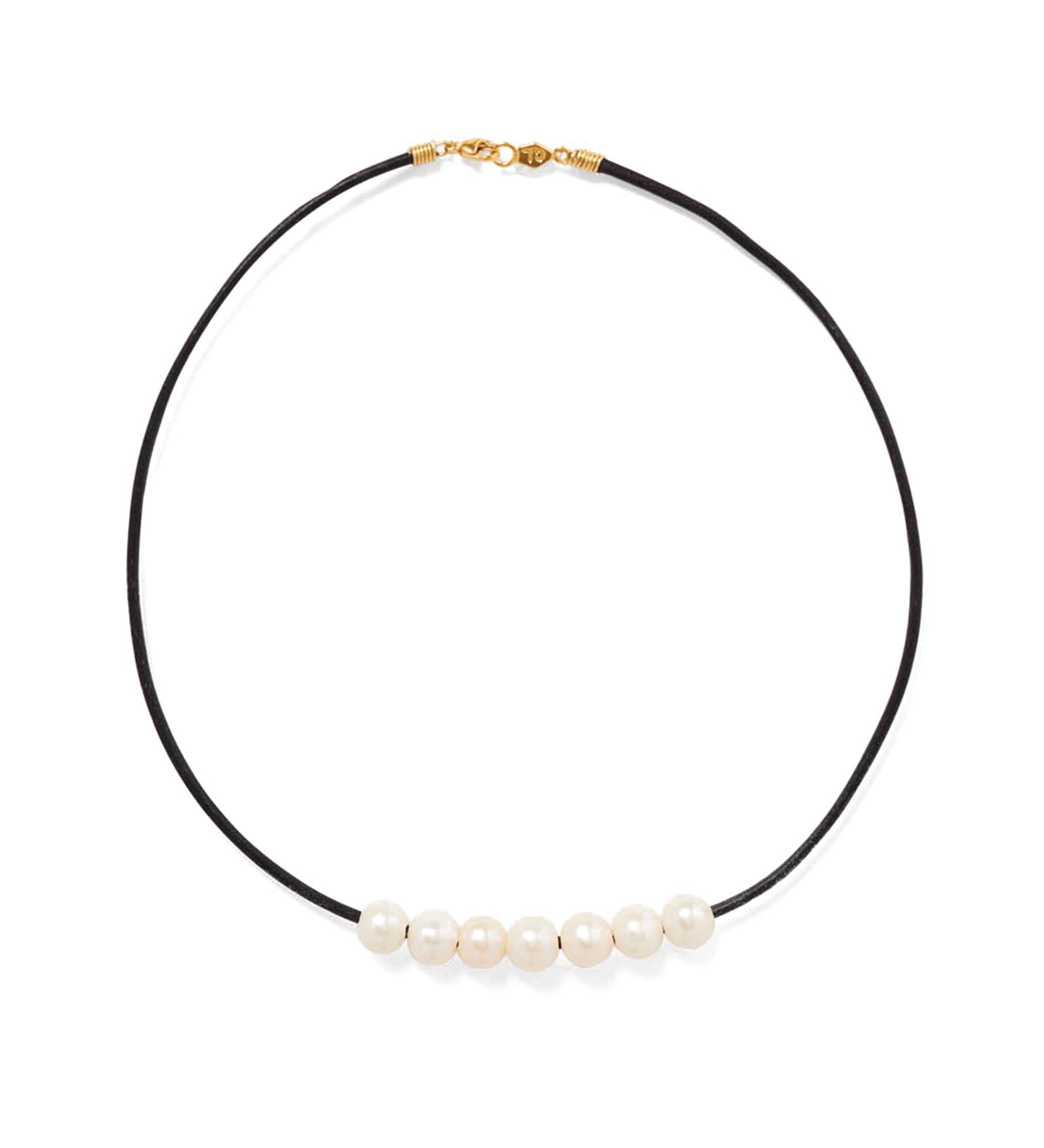 River Necklace 18k Gold Vermeil, White Pearl