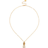 Ellis Necklace 18k Gold Plated, White Pearl