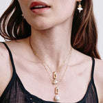 Ellis Necklace 18k Gold Plated, White Pearl