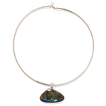 Yasmine Collar Necklace Silver Plated, Labradorite