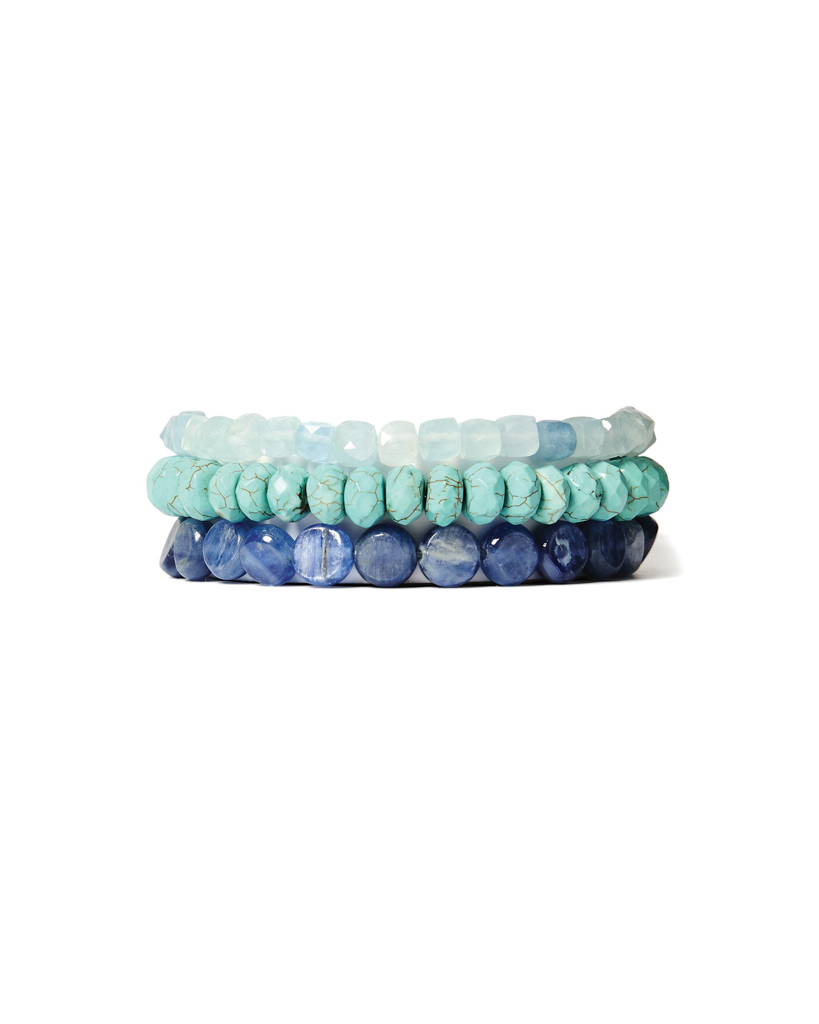 Thalassa Bracelet Set | Turquoise Mix 18k Gold Vermeil, Aquamarine, Turquoise, Kyanite