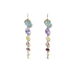 Lark Tiered Drop Earrings 18k Gold Vermeil, Mixed Stones