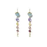 Lark Tiered Drop Earrings 18k Gold Vermeil, Mixed Stones