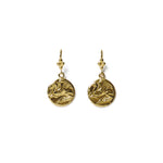 Pegasus Coin Earrings 18K Gold Vermeil