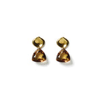 Emmanuelle Drop Earrings 18k Gold Vermeil, Amber Crystal