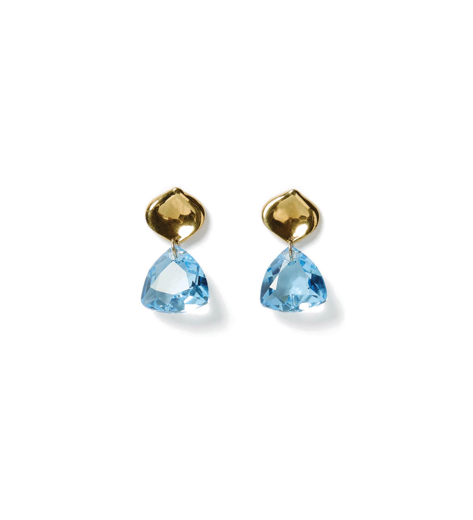 Emmanuelle Drop Earrings 18k Gold Vermeil, Aqua Crystal