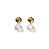 Emmanuelle Drop Earrings 18k Gold Vermeil, White Crystal