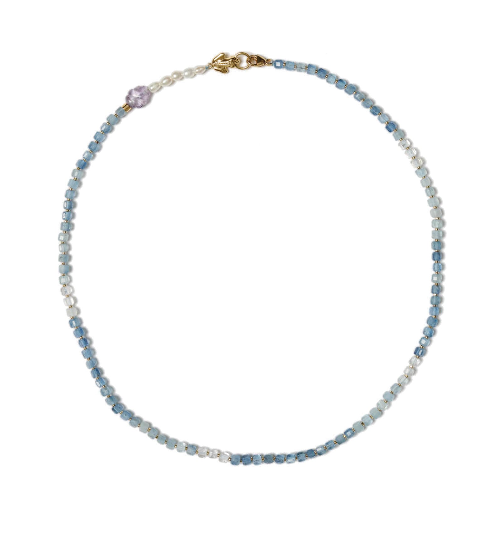 Lottie Necklace 18k Gold Vermeil, Aquamarine