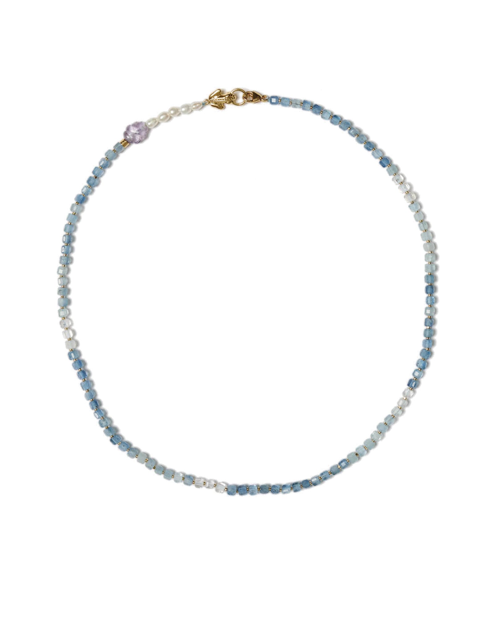 Lottie Necklace 18k Gold Vermeil, Aquamarine