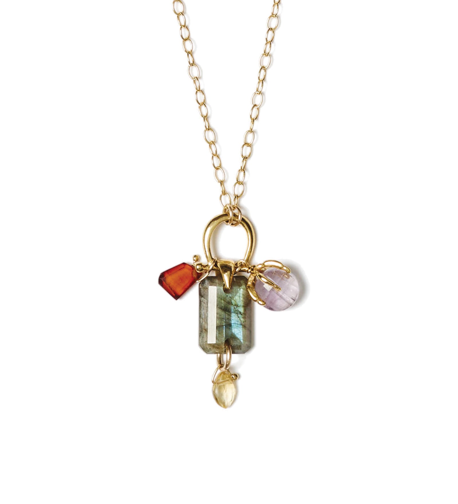 Alessia Necklace 18k Gold Vermeil, Labradorite, Amethyst