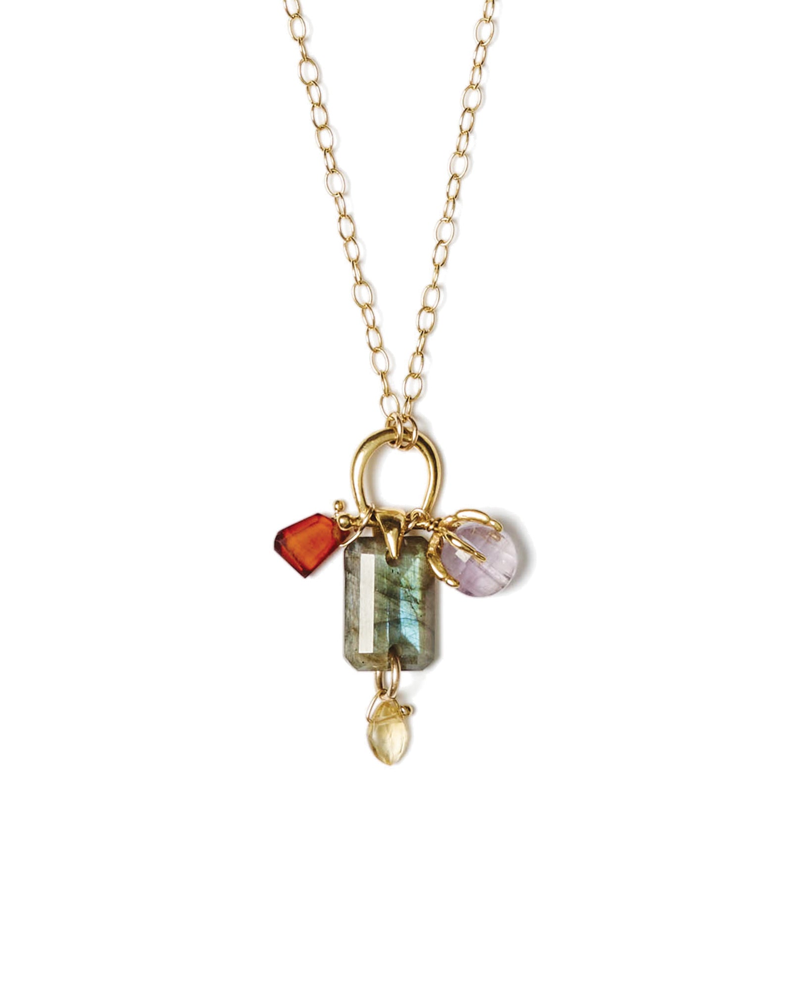 Alessia Necklace 18k Gold Vermeil, Labradorite, Amethyst