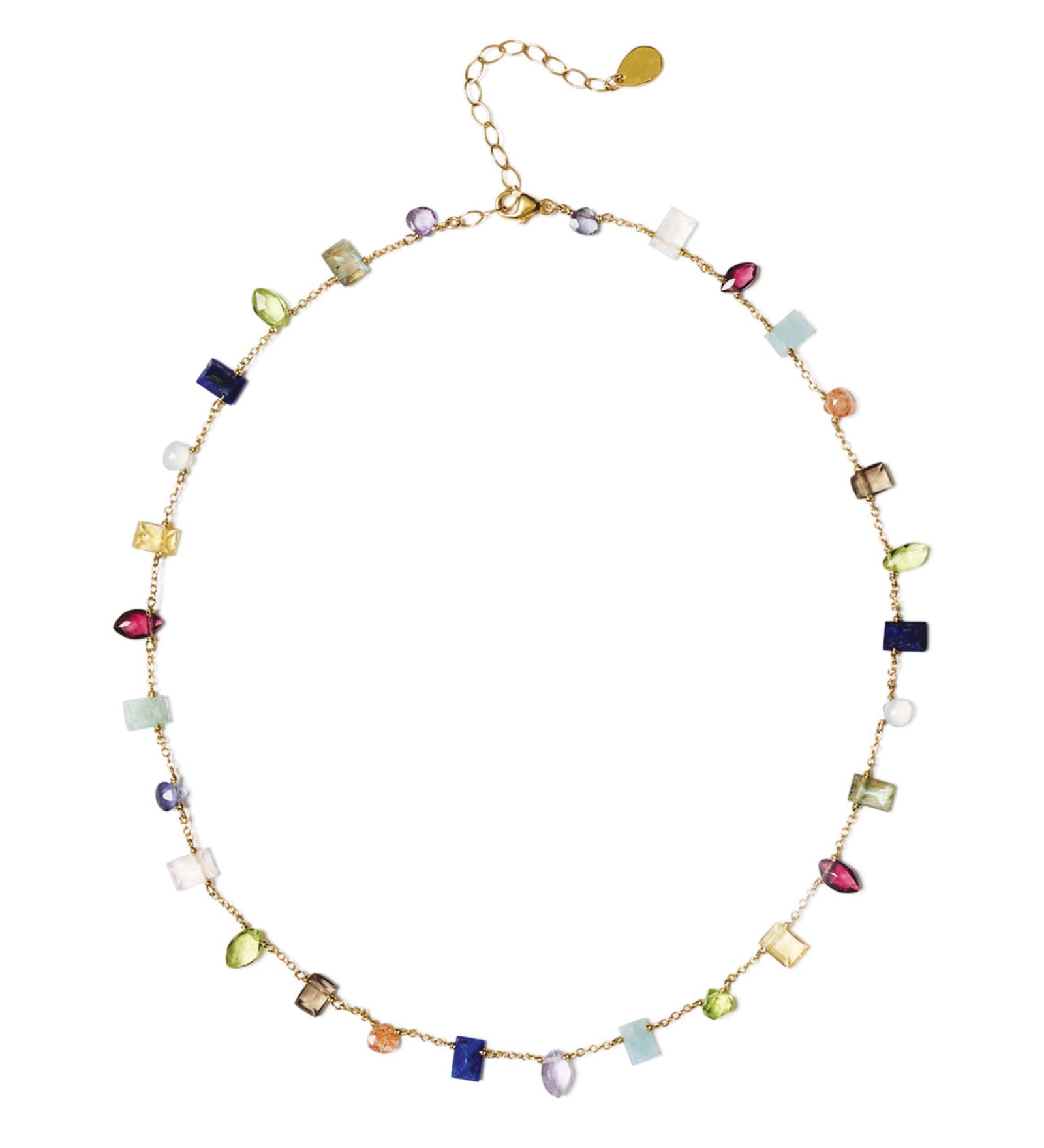 Diana Necklace 18k Gold Vermeil, Aquamarine, Iolite