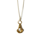 Calla Lily Cord Necklace 18k Gold Vermeil, White Pearl