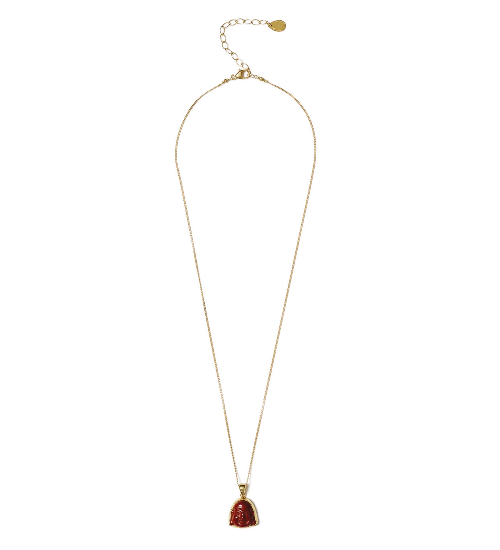 Red Jasper Buddha Necklace 18k Gold Vermeil, Red Jasper