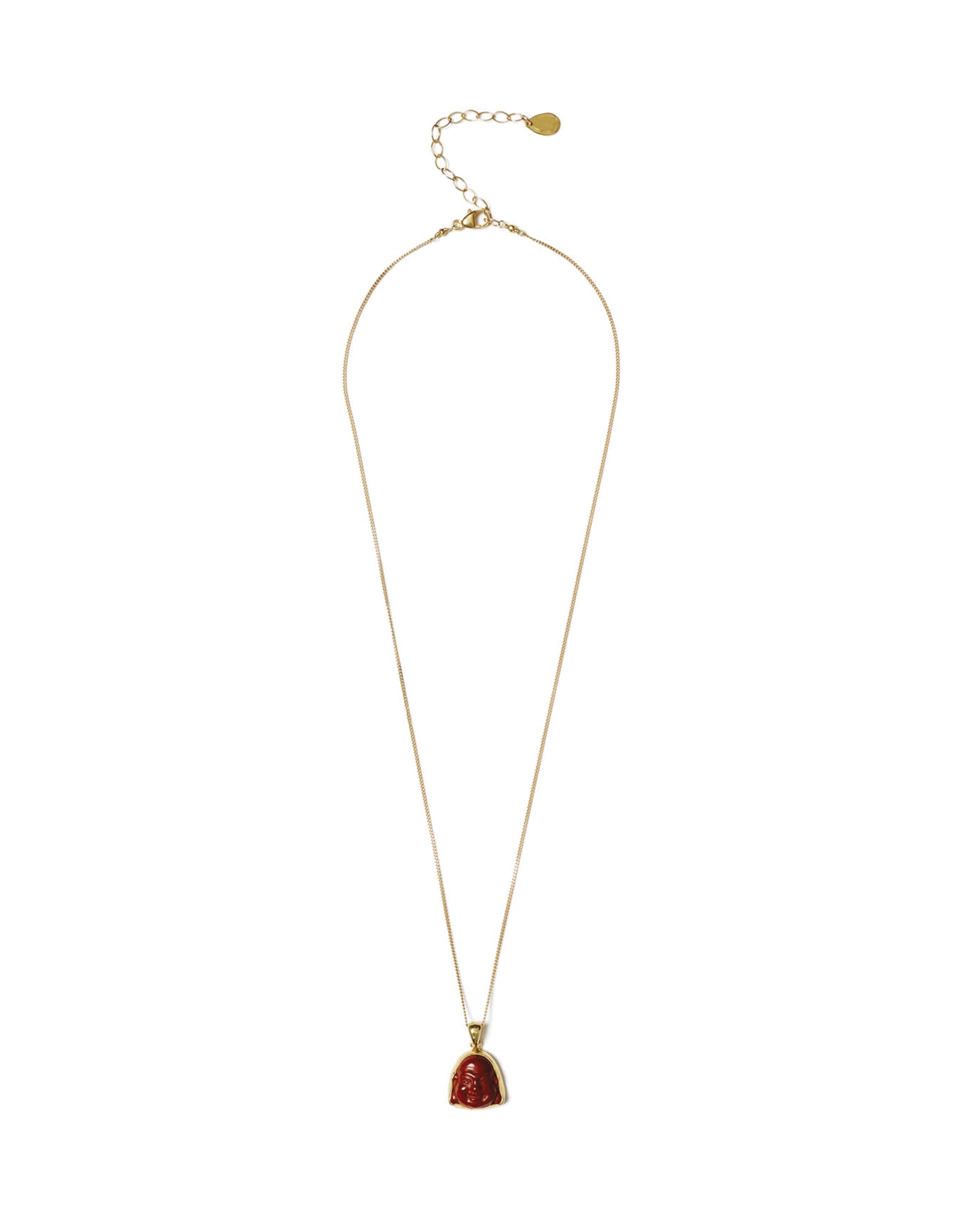 Red Jasper Buddha Necklace 18k Gold Vermeil, Red Jasper