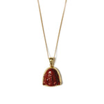 Red Jasper Buddha Necklace 18k Gold Vermeil, Red Jasper