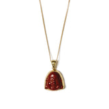 Red Jasper Buddha Necklace 18k Gold Vermeil, Red Jasper