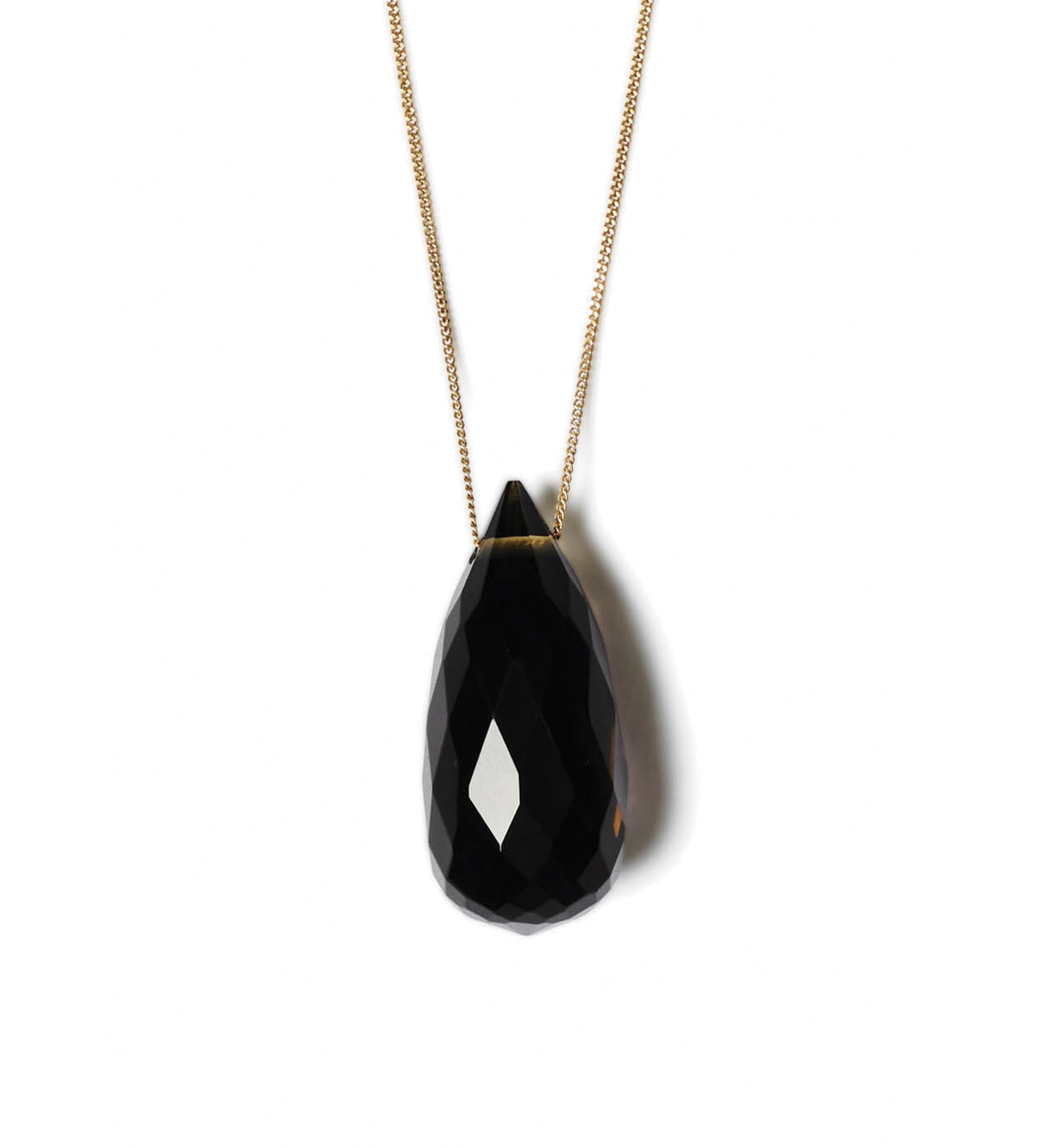 Jane Pendant Necklace 18k Gold Vermeil, Smokey Quartz