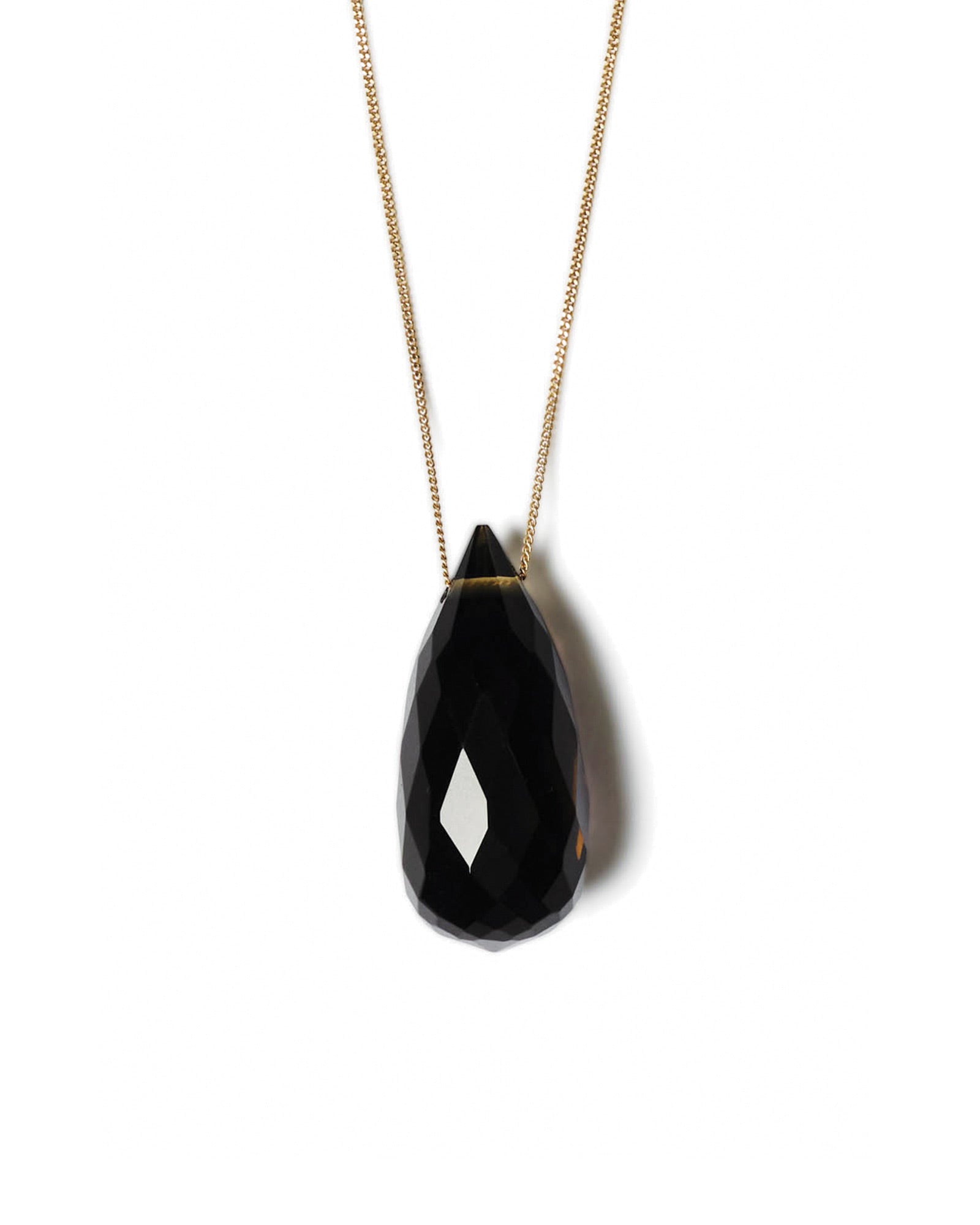 Jane Pendant Necklace 18k Gold Vermeil, Smokey Quartz