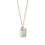 Delmar Necklace 14k Yellow Gold, White Pearl, Diamond