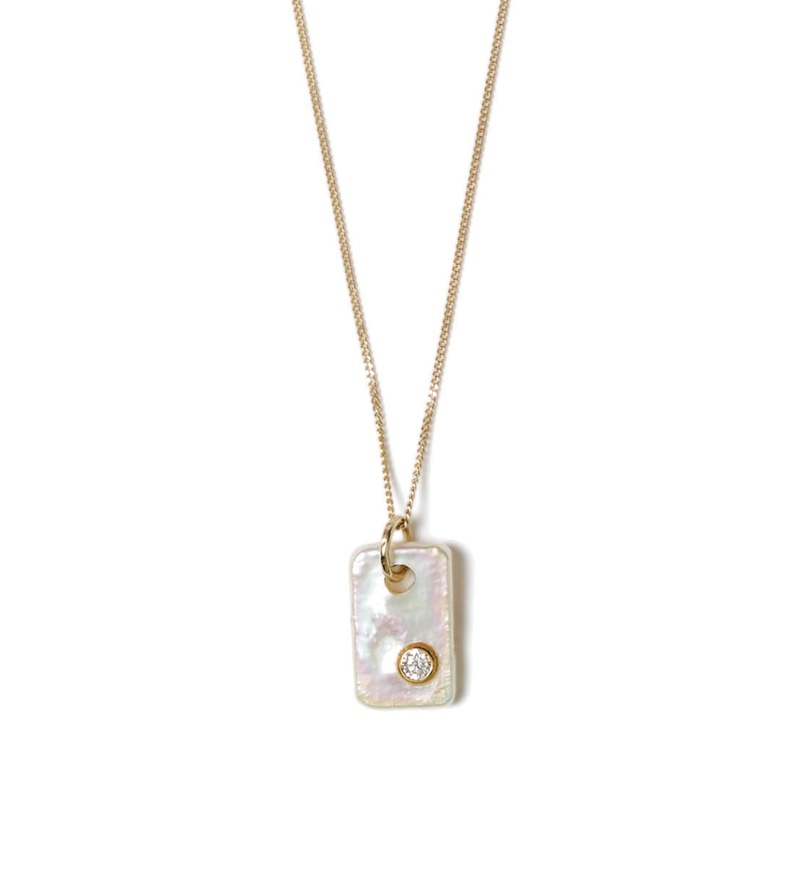 Delmar Necklace 14k Yellow Gold, White Pearl, Diamond