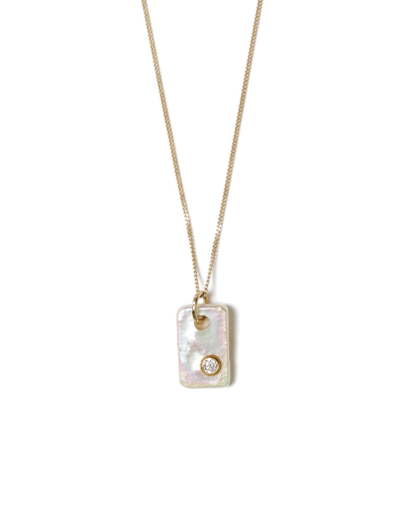 Delmar Necklace 14k Yellow Gold, White Pearl, Diamond