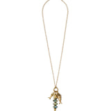 Orris Charm Necklace 18k Gold Plated, Labradorite