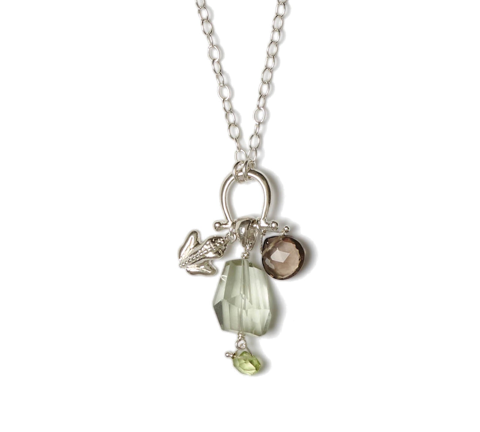 Alessia Necklace Sterling Silver, Green Amethyst