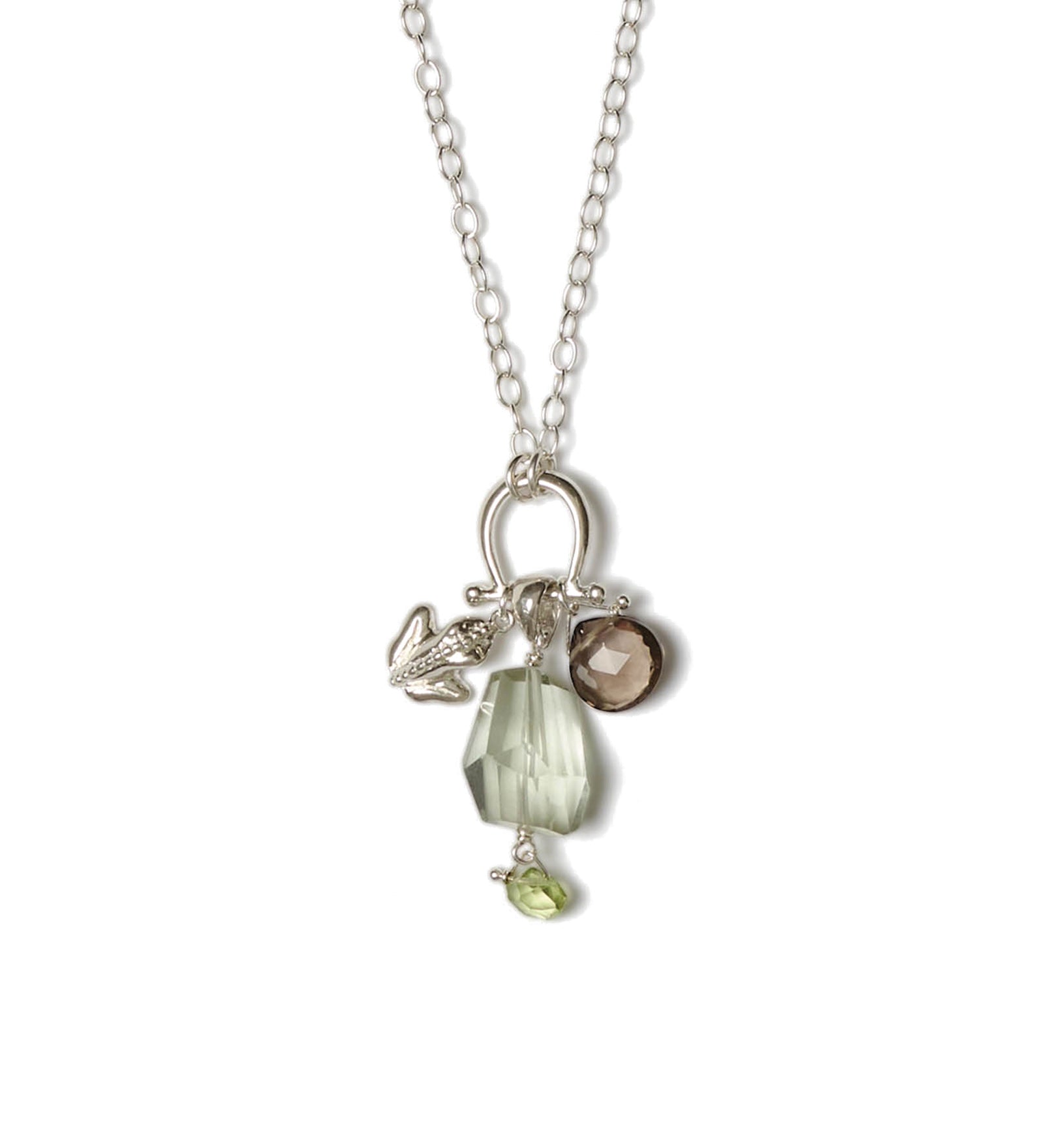 Alessia Necklace Sterling Silver, Green Amethyst