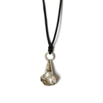 Calla Lily Cord Necklace Sterling Silver, White Pearl