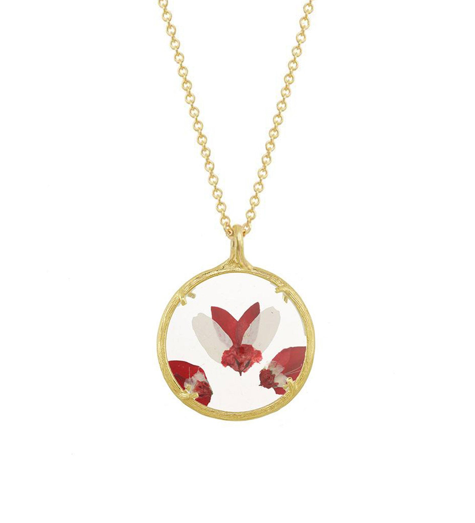 Catherine Weitzman-Botanical Necklace | Small-Necklaces-18k Gold Vermeil, Hearts A Fire-Blue Ruby Jewellery-Vancouver Canada