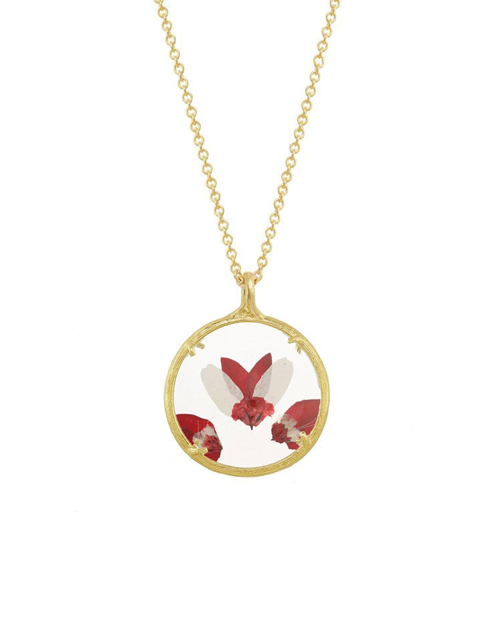 Catherine Weitzman-Botanical Necklace | Small-Necklaces-18k Gold Vermeil, Hearts A Fire-Blue Ruby Jewellery-Vancouver Canada