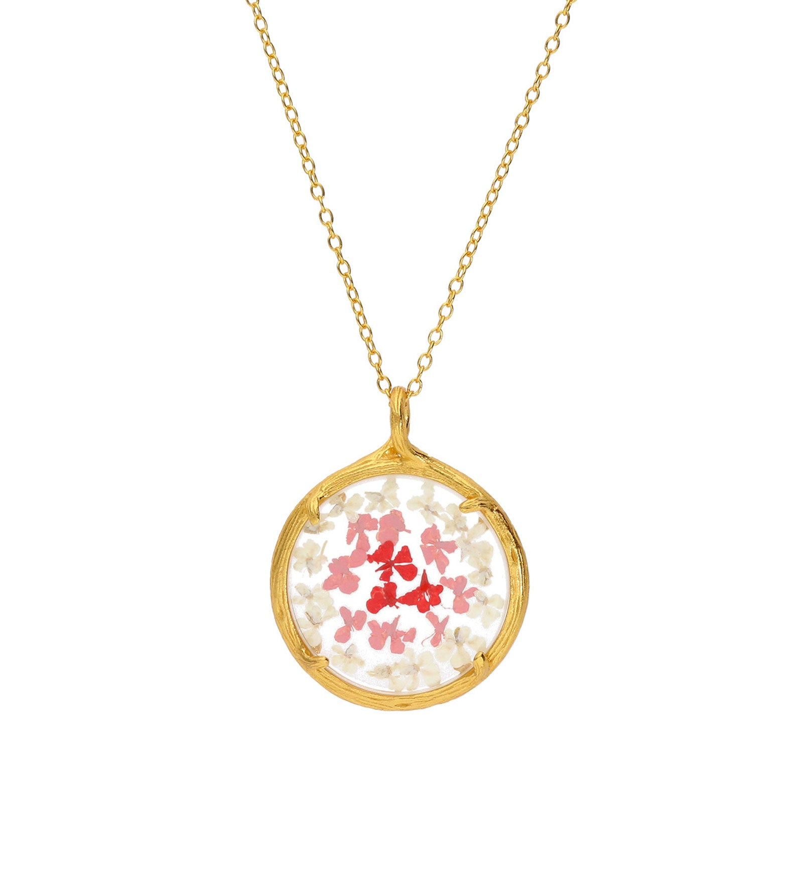 Catherine Weitzman-Botanical Necklace | Small-Necklaces-18k Gold Vermeil, Red Ombre-Blue Ruby Jewellery-Vancouver Canada