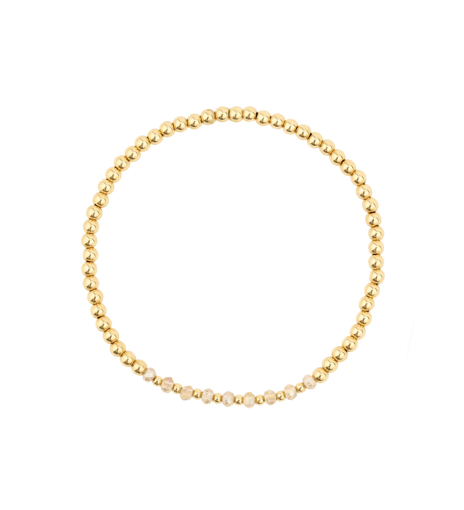 Gradual Beaded Crystal Bracelet | 3mm 14k Gold Filled, Champagne Crystal