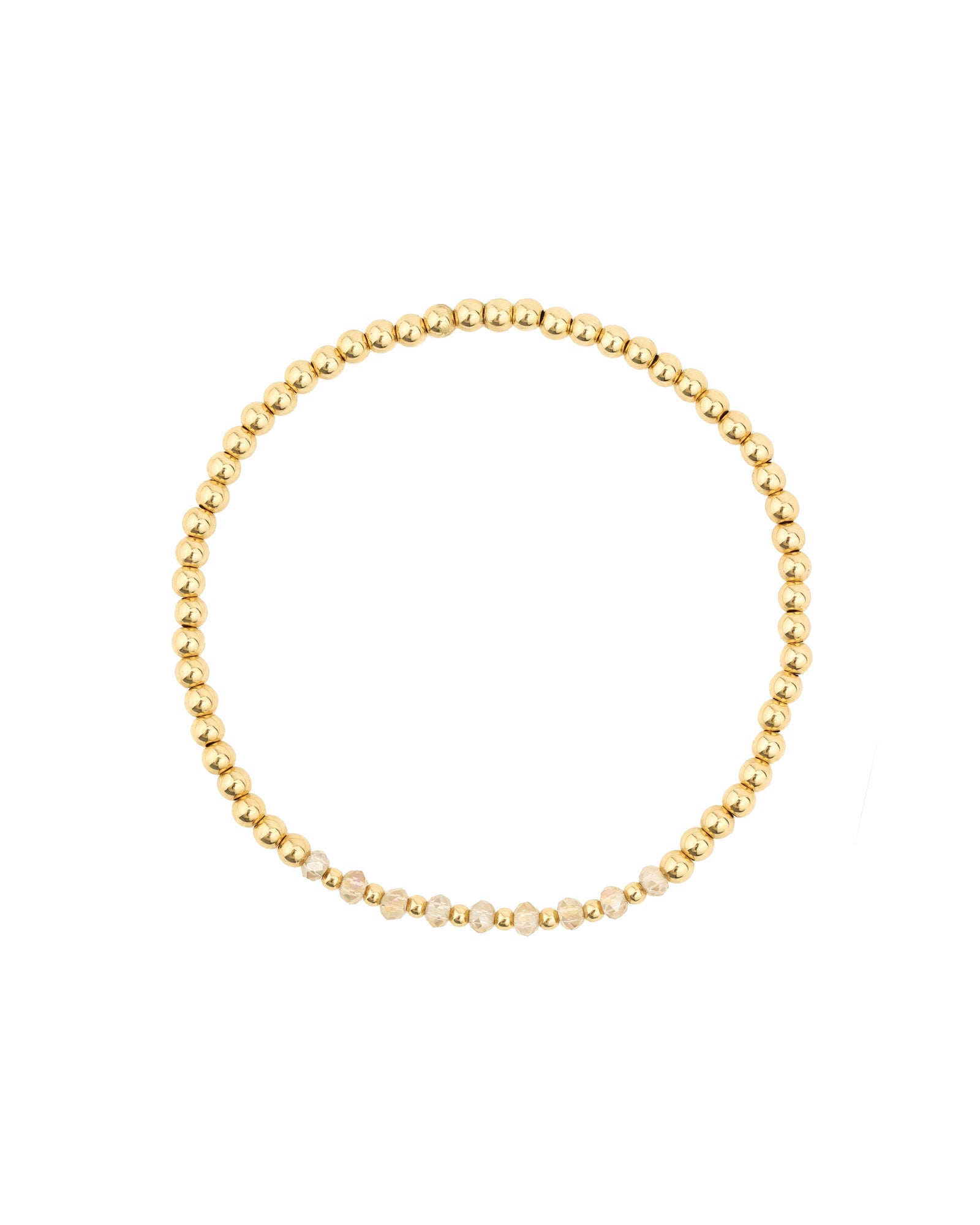 Gradual Beaded Crystal Bracelet | 3mm 14k Gold Filled, Champagne Crystal