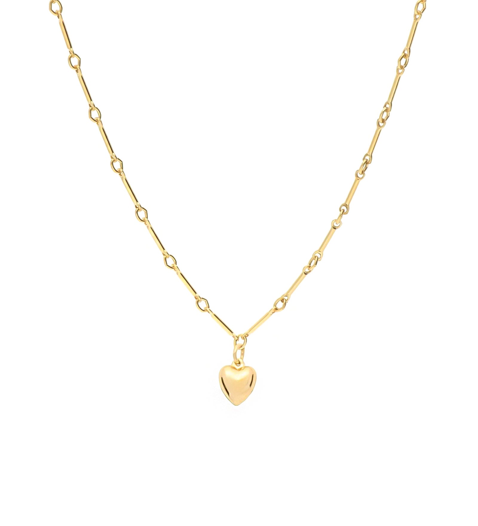 Cause We Care-Puffy Heart Necklace-Necklaces-14k Gold Filled-Blue Ruby Jewellery-Vancouver Canada