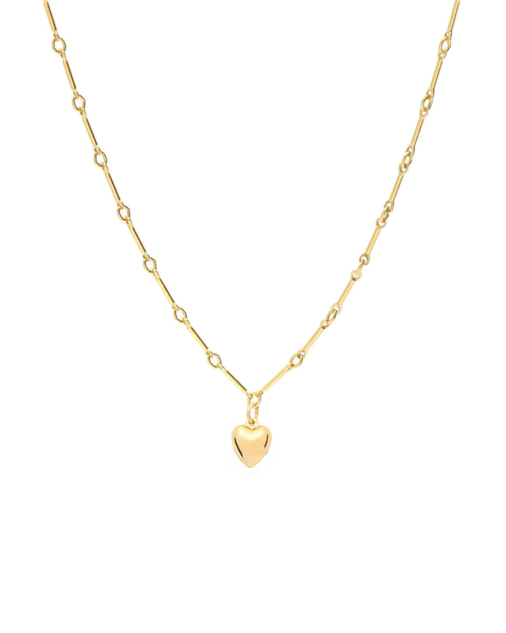 Cause We Care-Puffy Heart Necklace-Necklaces-14k Gold Filled-Blue Ruby Jewellery-Vancouver Canada